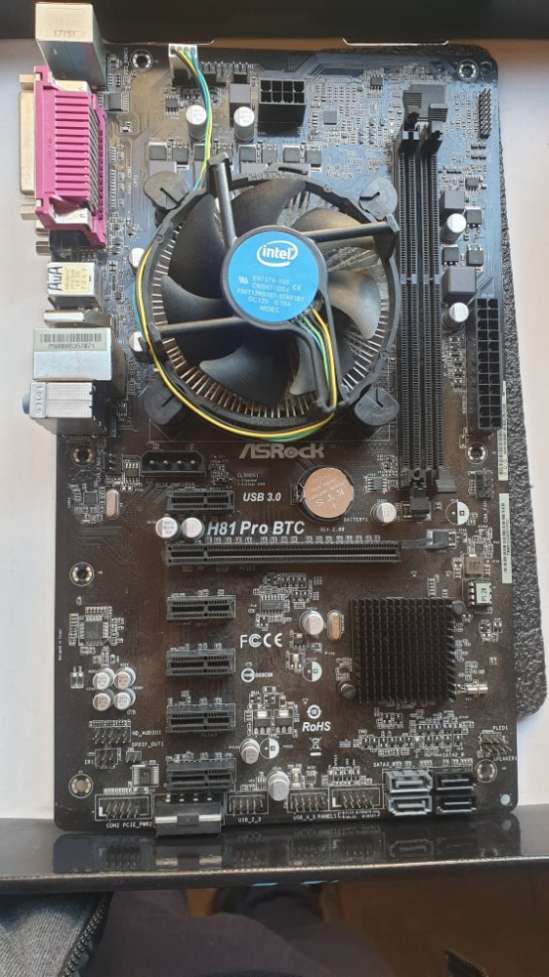Материнская плата AsRock H81 PRO BTC R2.0 + процессор 2ядра 3.3гц