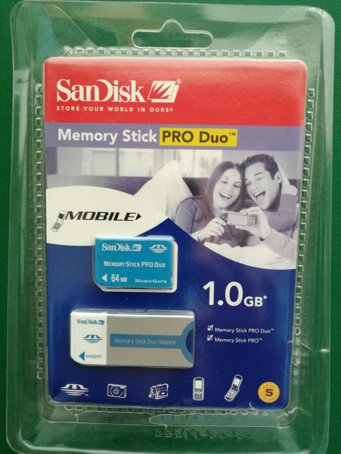 Карта флэш-памяти и адаптер для хранения Sandisk Memory Stick Pro Duo