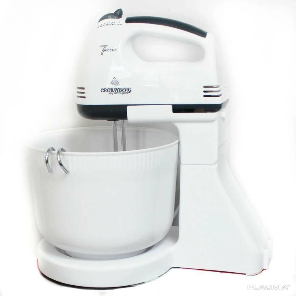 Миксер Crownberg CB 7320 ручной с чашей 300 Вт Белый