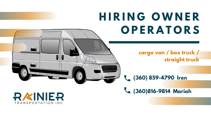 Rainier Transportation Inc invite drivers to cooperation with own truck