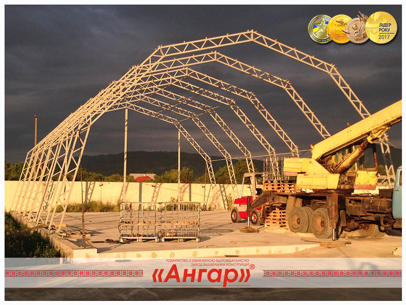 Каркас ангар, цех, склад, ферма, ангар, металлоконструкции. Монтаж.