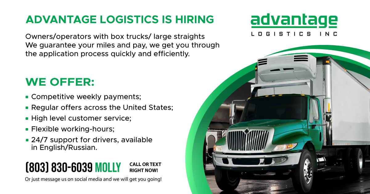 Advantage Logistics подберет груз именно для Вас