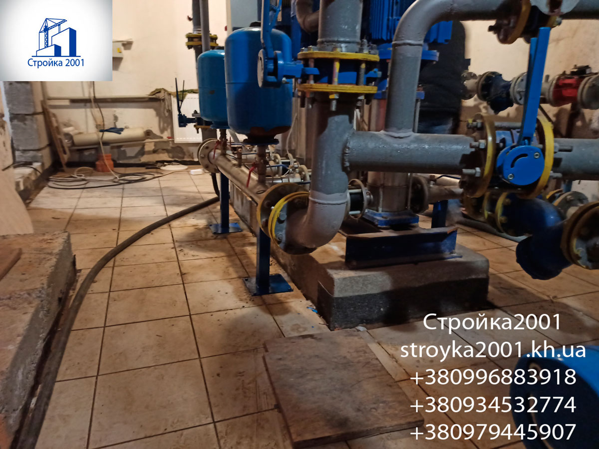 Замена трубопроводов в насосной многоквартирного дома в Харькове