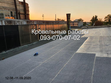 Укладка еврорубероида. Замена плоской кровли