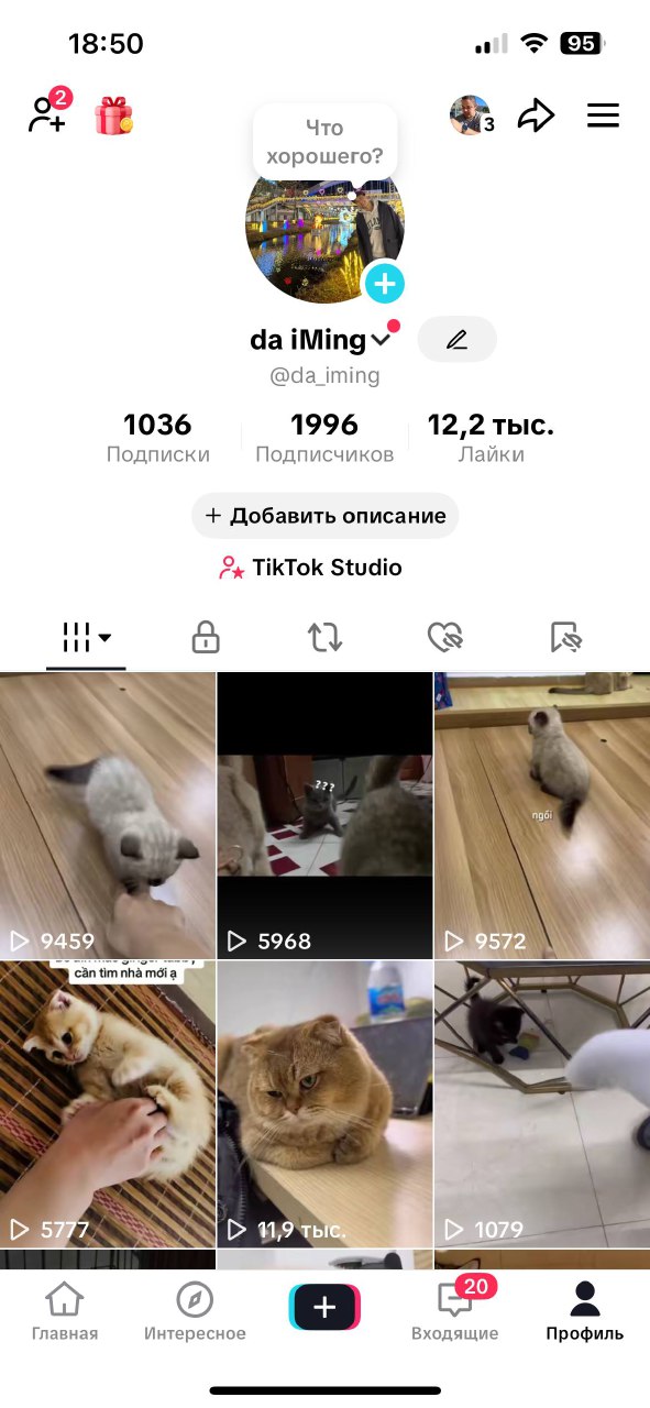 Южнокорейский TikTok-аккаунт, подходит для монетизации
