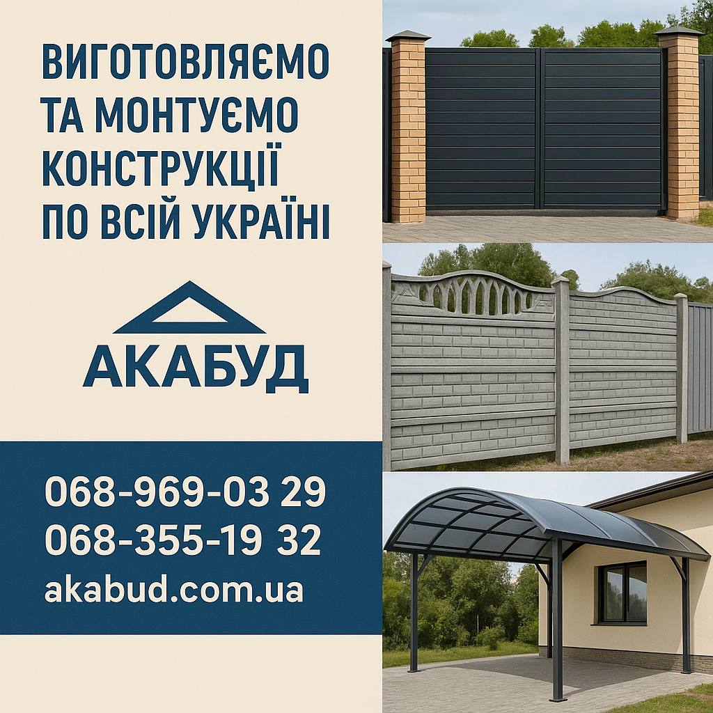 Металоконструкції МАФів під замовлення. Навіс, ворота, паркан