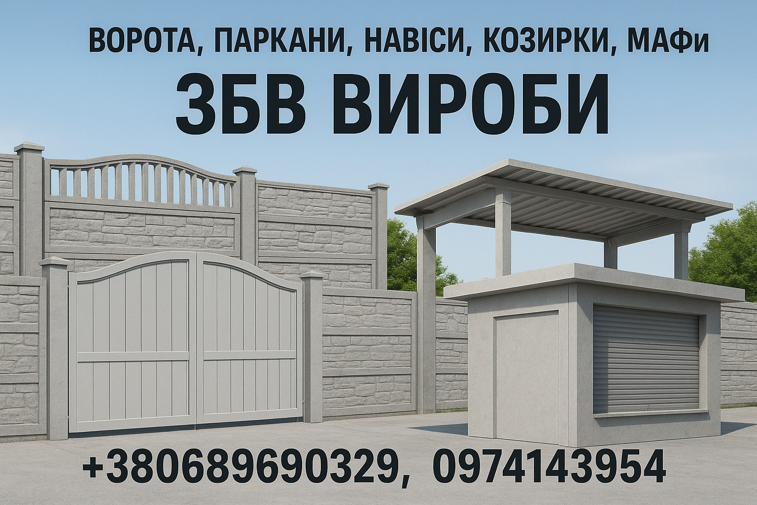 Ворота, паркани, навіси, козирки, МАФи. ЗБВ вироби