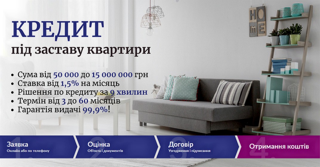 Споживчі кредити у Києві під заставу нерухомості.