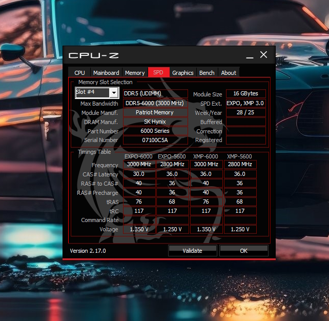 Продам Оперативна памʼять Patriot DDR5-6000 (Kit of 1x16384MB)