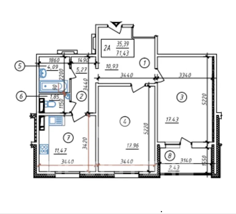 №260086 Оренда 2-х кімнатної квартири в ЖК "Крістер Град"