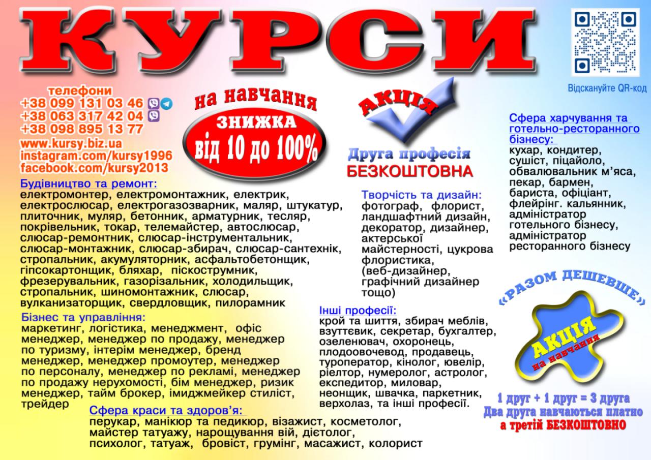 Диплом та сертифікат друга професія безкоштовна