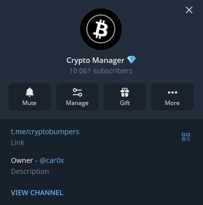 Телеграм-канал Crypto Manager