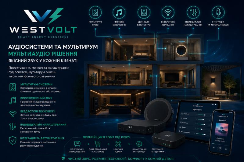 Електрик, Відеонагляд, Сонячні станції, Кондиціонери від WEST VOLT