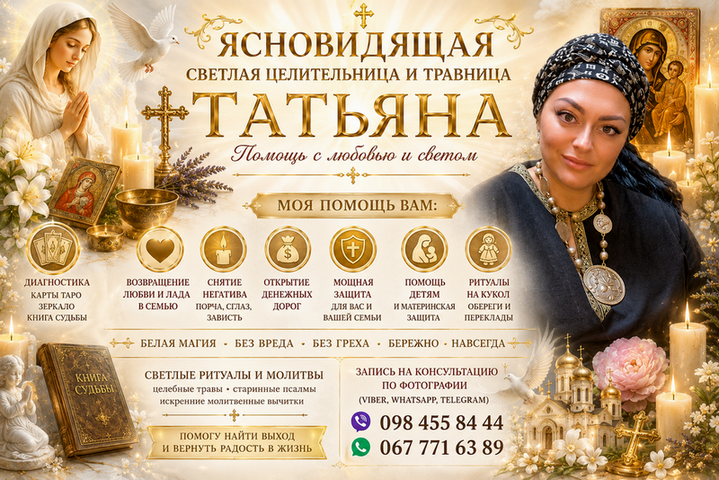 Ясновидящая в Киеве которая действительно помогает. Снятие негатива. Обряды на любовь.