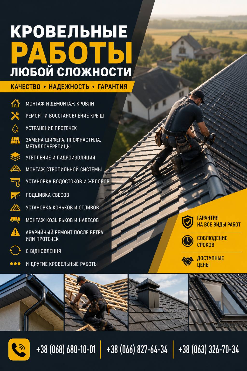 Ремонт и монтаж крыш под ключ | Кровельные работы