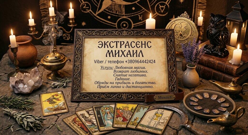 Сильный экстрасенс и таролог в Днепре: любовная магия, снятие порчи, помощь в сложной ситуации.