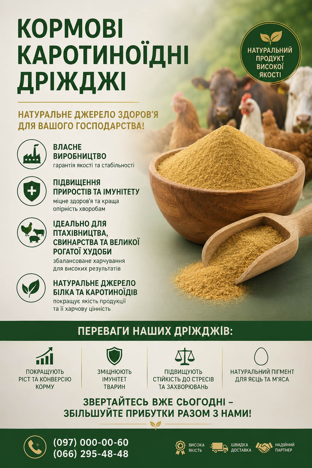 Кормові дріжджі – білково-вітамінна добавка від виробника