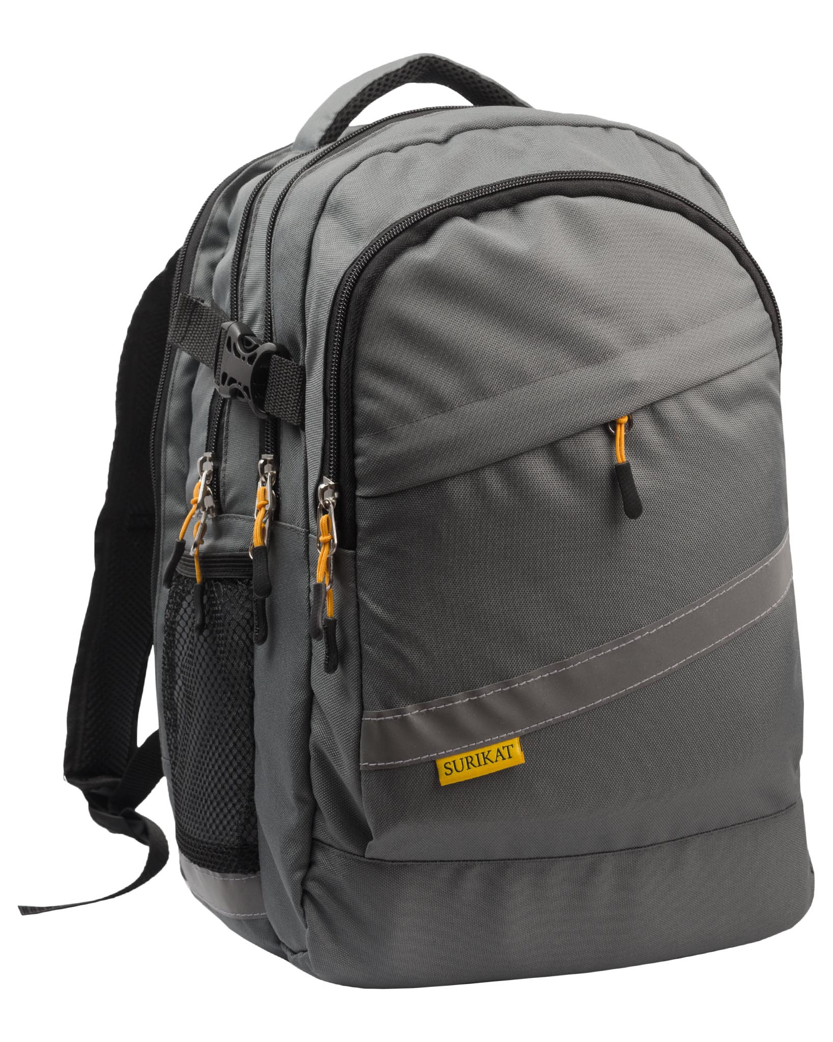 Шкільний рюкзак Surikat College сірий, 30 л — для старшокласників, з відображаючими елементами