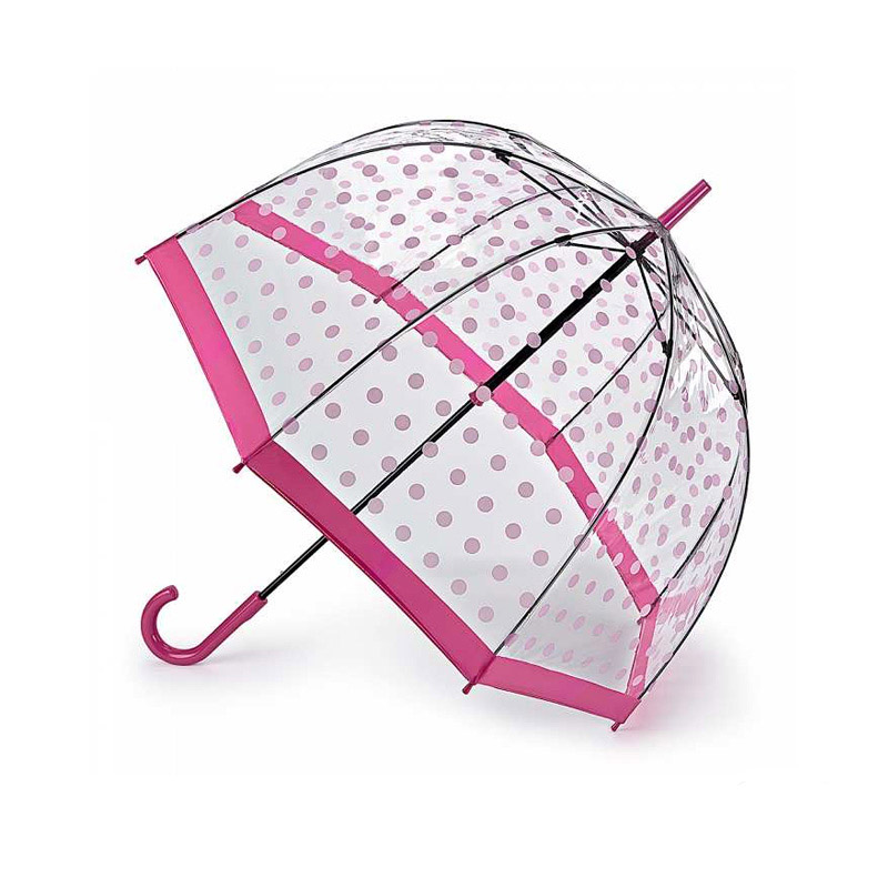 Зонт Женский Прозрачный Fulton Birdcage-2 Pink Polka L042 (7S3388)