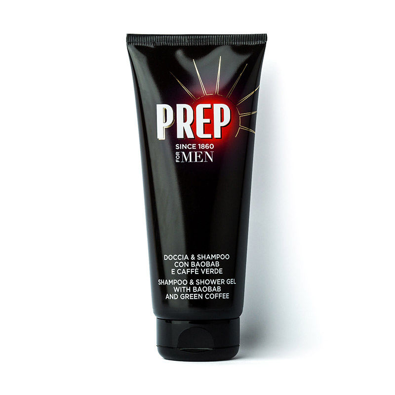 Шампунь 2 В 1 Prep For Men Shampoo &amp; Shower Gel С Экстрактами Баобаба И Зеленого Кофе 200 Мл