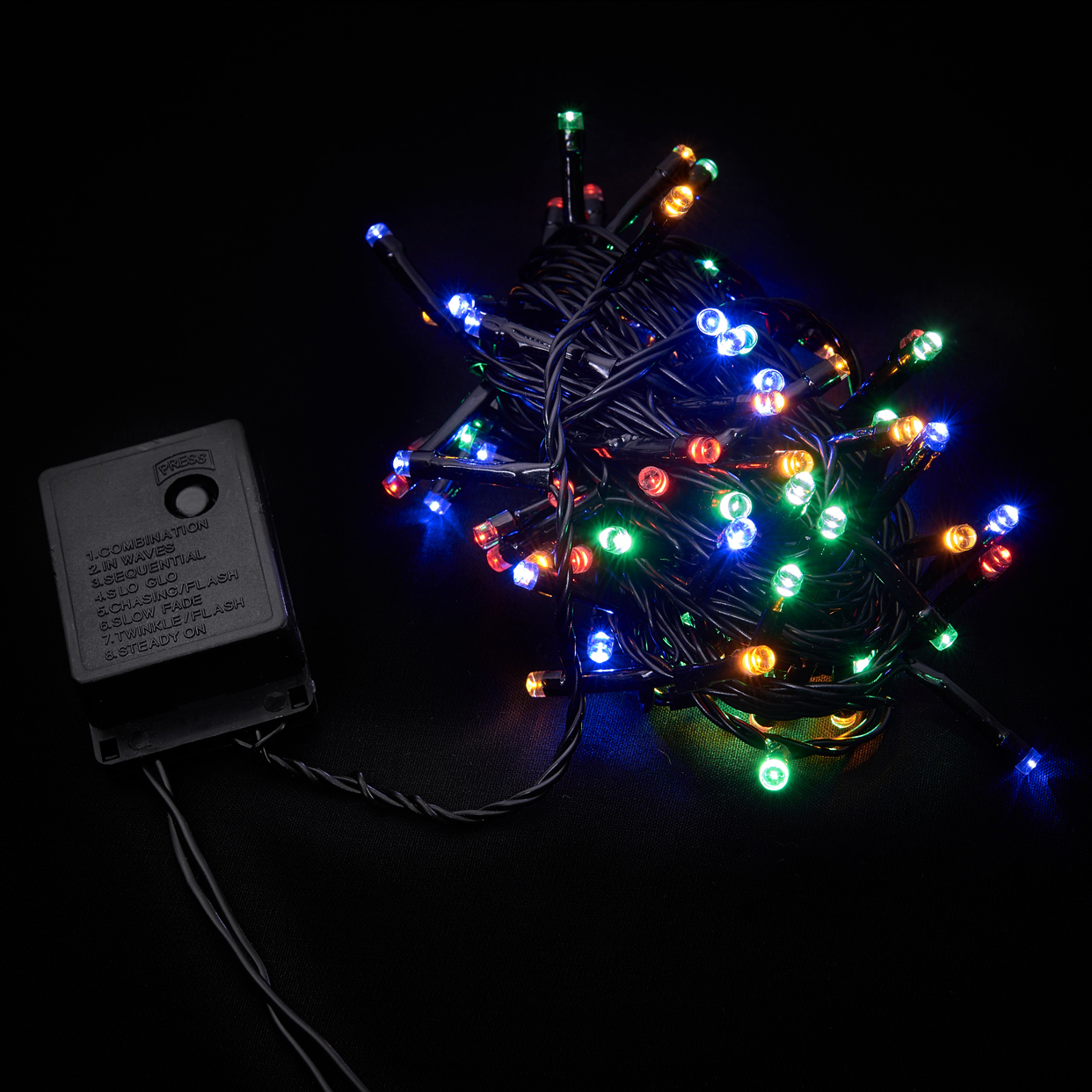 Гірлянда внутрішня DELUX STRING С 100LED 5m мульти/чорний IP20