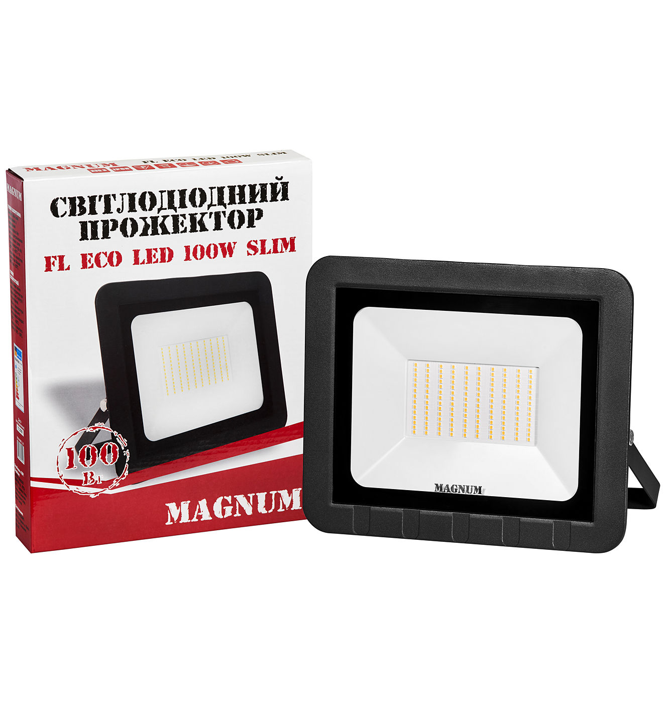 Прожектор світлодіодний MAGNUM FL ECO LED 100Вт slim 6500К IP65