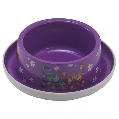 Пластиковая миска для котов Moderna Trendy Dinner Cats in Love H131157FF 16 см 350 мл фиолетовая