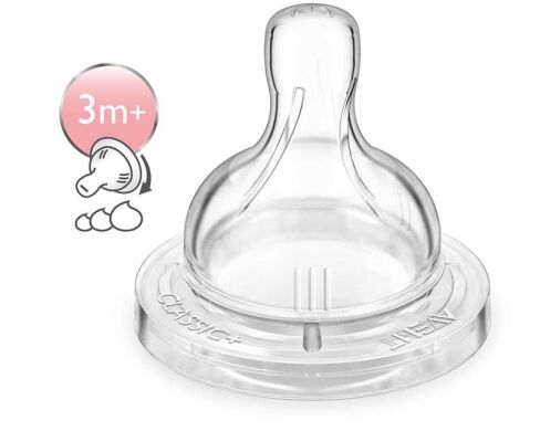 Соска силиконовая Avent Classic+ вариационный поток 2шт 3+ SCF635/27