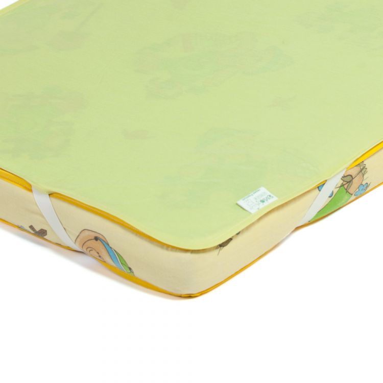 Детский непромокаемый наматрасник Premium Поверхность зеленый, Эко Пупс