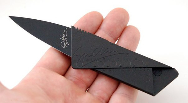 Нож кредитка Cardsharp Рыбалка Черный