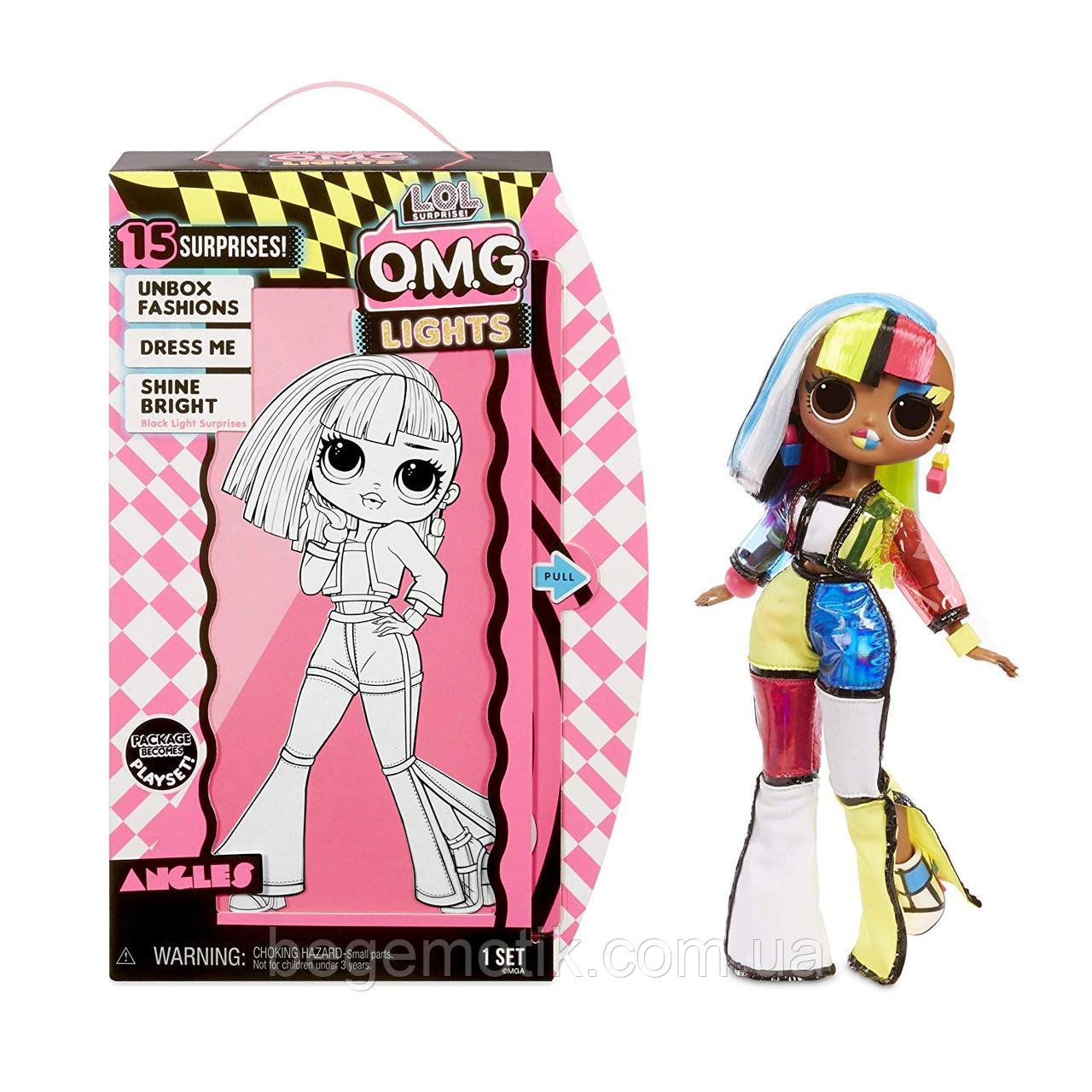 Кукла Лол ОМГ светящийся неоновый Ангел L.O.L. Surprise! O.M.G. Lights Angles Fashion Doll with 15 Surprises