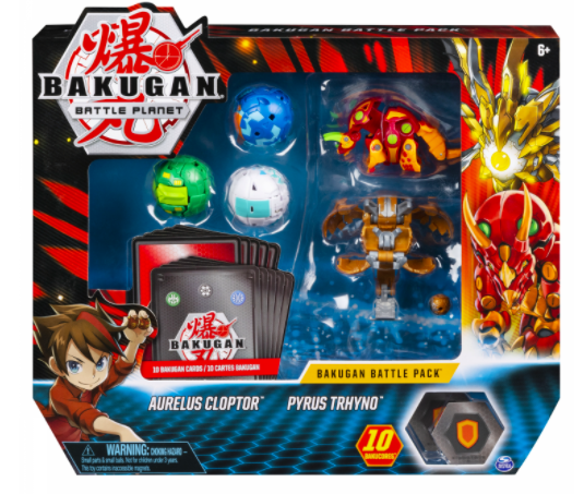 Набор из 5 Бакуганов Bakugan Battle 5-Pack Aurelus Cloptor and Pyrus Trhyno Collectible Cards