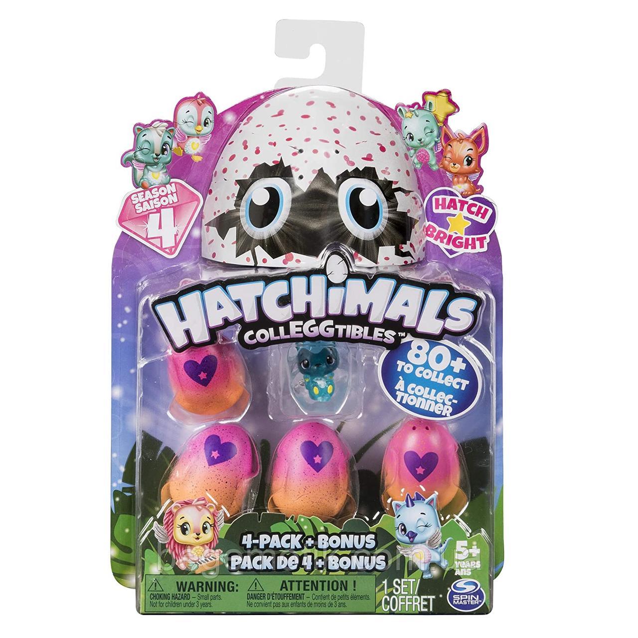 Набор Хатчималс 4 сезон Hatchimals CollEGGtibles 4 коллекционные фигурки в яйцах + бонусная фигурка