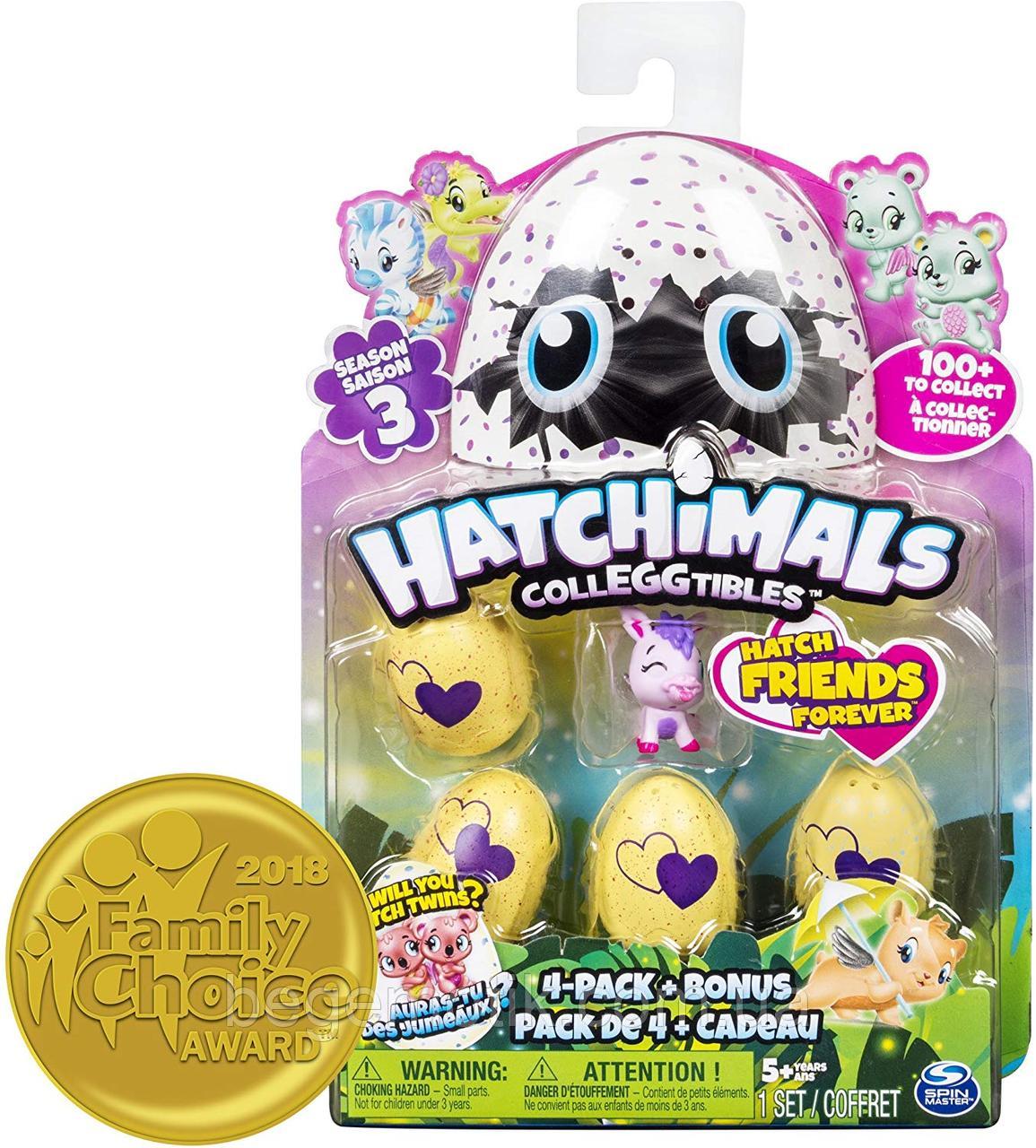 Набор Хатчималс 3 сезон Hatchimals CollEGGtibles 4 коллекционные фигурки в яйцах + бонусная фигурка