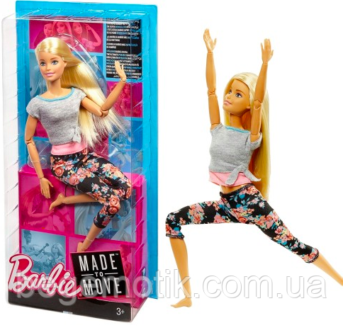 Кукла Барби Йога Двигайся как я Barbie Made to Move Barbie Doll, Blonde FTG81 Блондинка