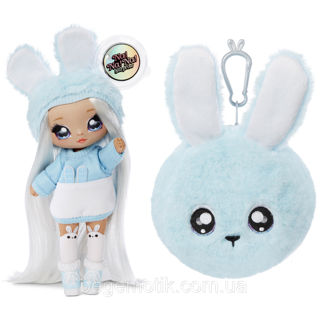 Мягкая Кукла На На На сюрприз Зайчик Aspen Fluff Na! Na! Na! Surprise 2-in-1 Fashion Doll &amp; Plush Pom MGA
