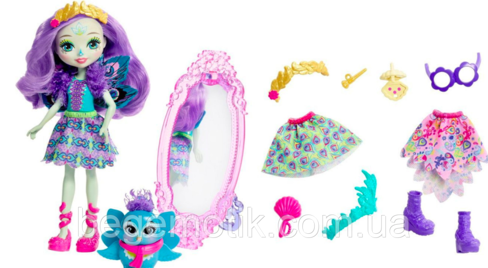 Enchantimals Модный наряд кукла Пэттер Павлина и Флэп FRT87 Fashion Fun Patter Peacock Doll Flap