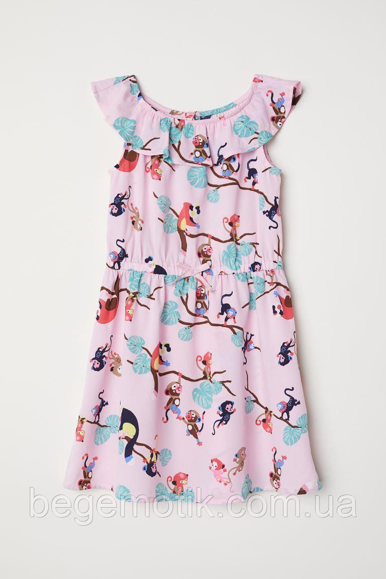 H&amp;M летнее легкое Платье с рисунком обезьянок размер 8-9 лет рост 134-140