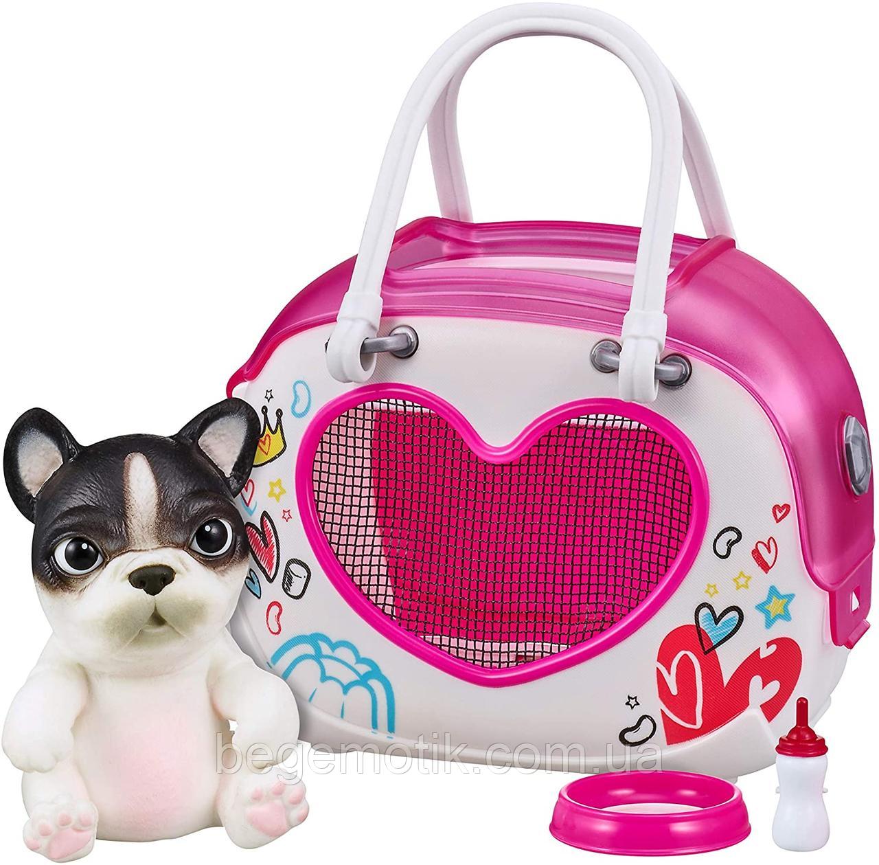 Little Live Pets OMG Интерактивный щенок собачка сквиш c сумочкой переноской Pets Bestie Bag