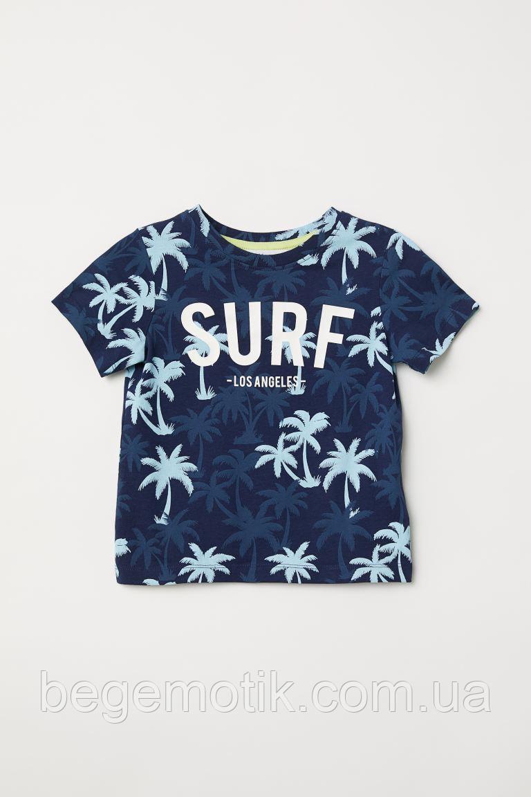 H&amp;M футболка из хлопка для мальчика с тропическим принтом 6-8 лет рост 122-128