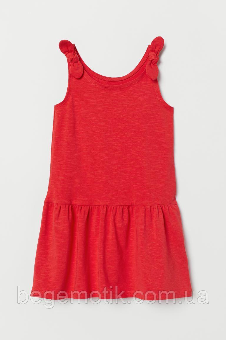 H&amp;M летнее красное Трикотажное платье без рукавов размер 8-9 лет рост 134-140