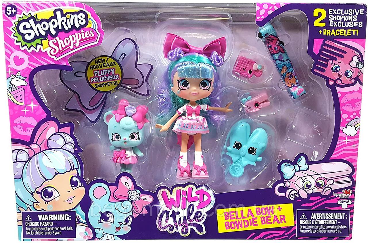 Набор Кукла Шопкинс Белла и питомец Мишка с аксессуарами Shopkins Shoppies Wild Style Doll Bella Bow