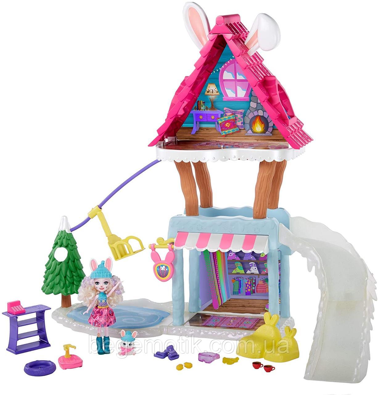 Игровой набор Enchantimals Лыжный ШАЛЕ Энчантималс дом зимнего кролика BEVY BUNNY &amp; JUMP DOLLS