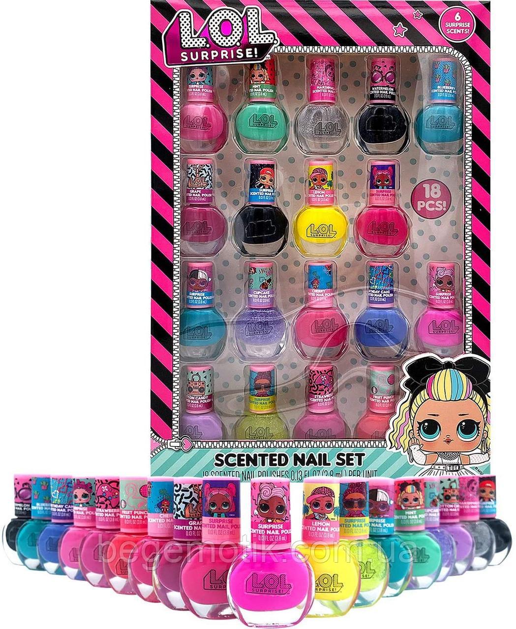 L.O.L. Surprise! ЛОЛ Детский лак для ногтей набор 18 шт 18 Nail Polish Set - Kids Makeup For Girls