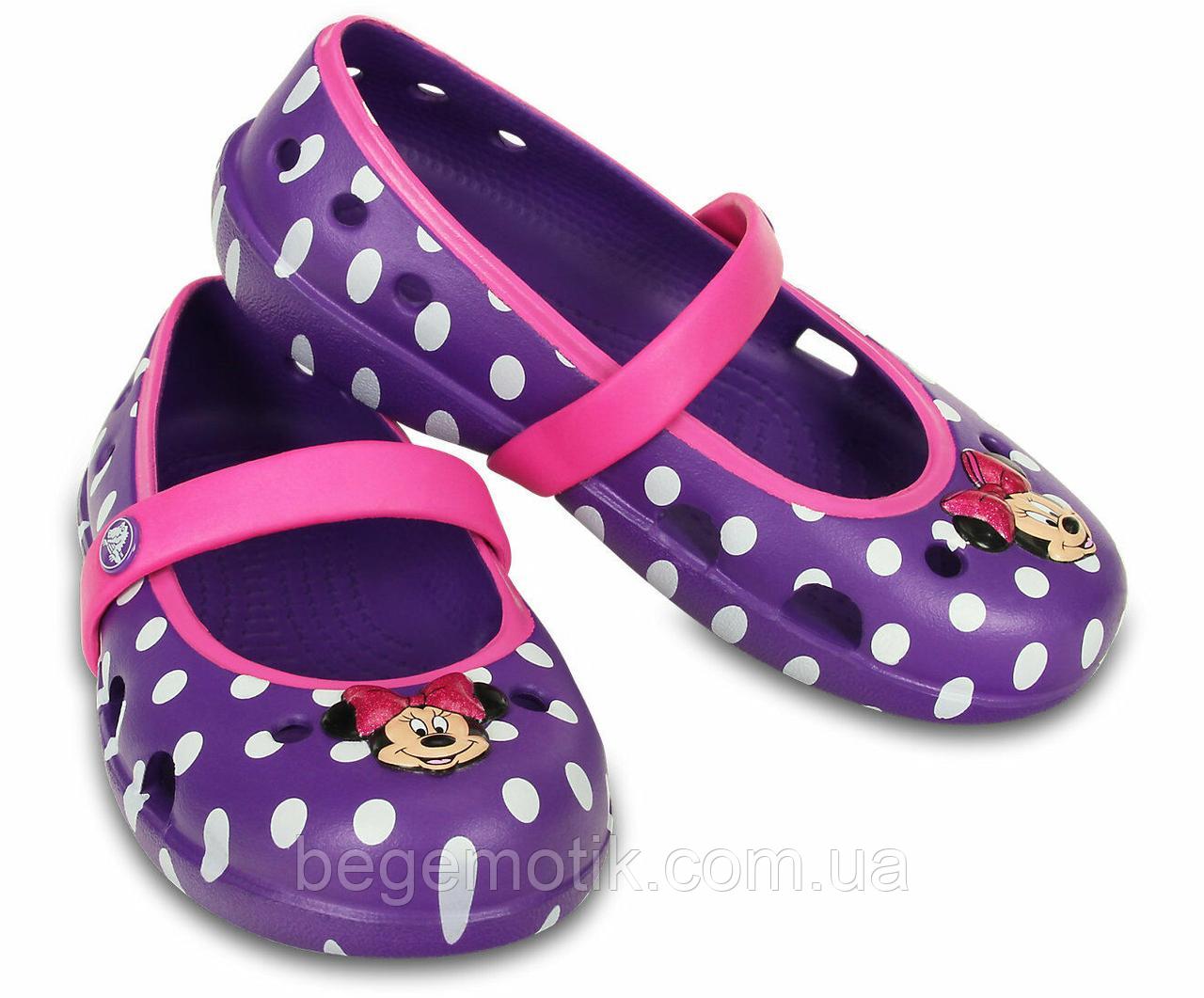 CROCS Детские балетки КРОКС с Минни раз С13, стелька 19, 5 см Crocs Keeley Minnie Flats Disney