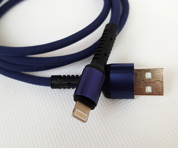 Усиленный кабель lightning в оплетке, LDNIO LS63, темно-синий