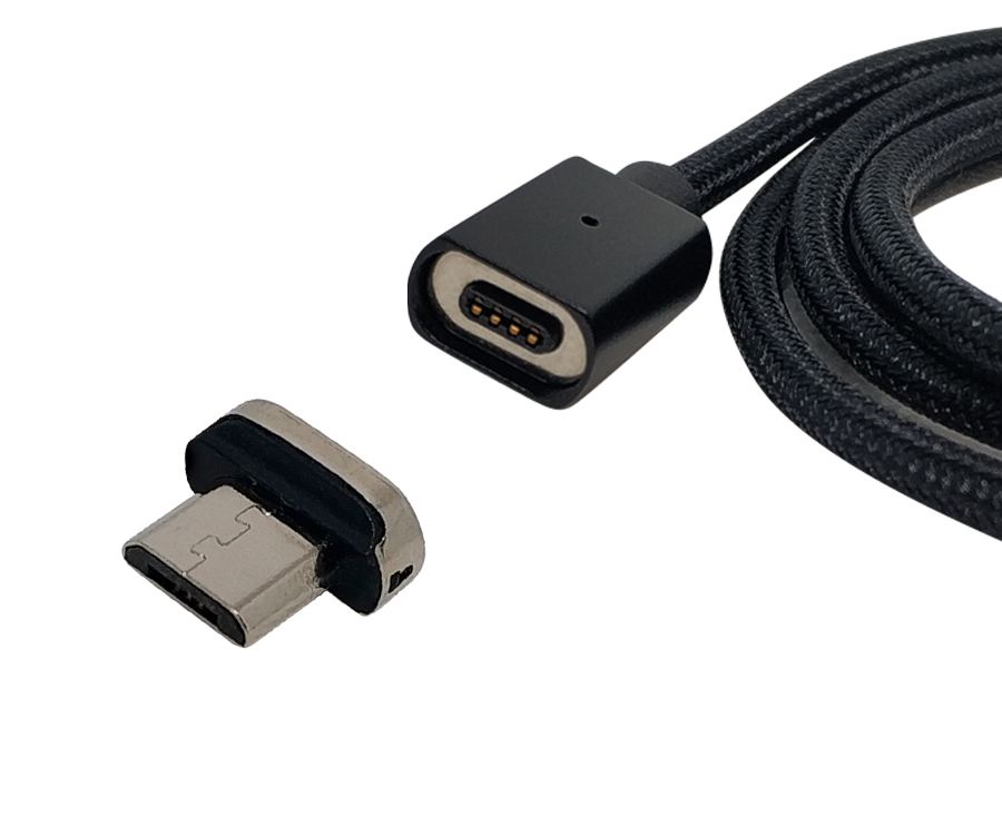 Магнитный кабель micro-usb FEL3.0, Essager 3A, черный 1 м