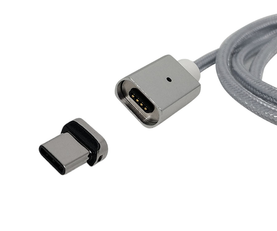 Магнитный кабель type-c FEL3.0, Essager 3A, 1 м, серебристый