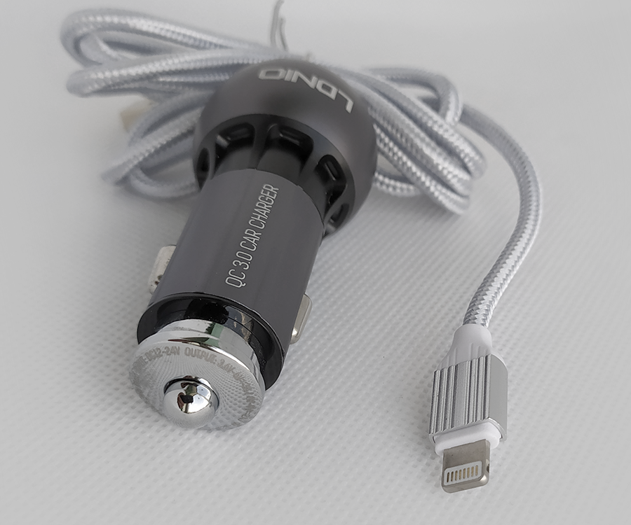 АЗУ LDNIO C503Q, Quick Charge 3.0, 2usb, 36W (с кабелем lightning)