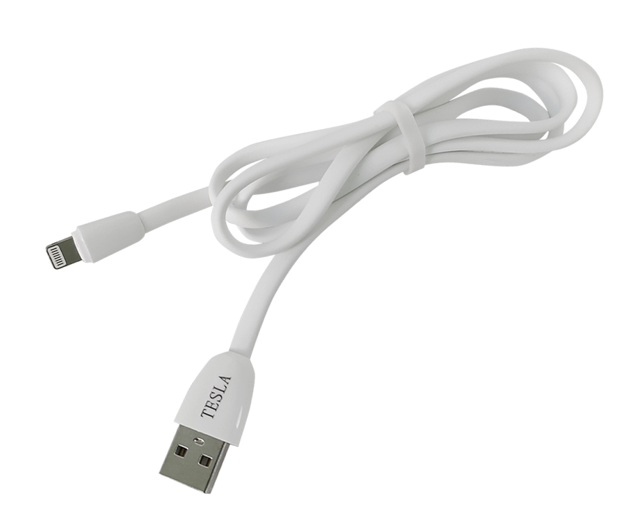 Дата кабель Tesla Lightning, 2.4A, Белый